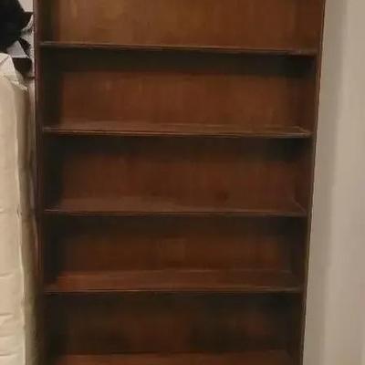 Tall Wooden Bookshelf with Eight Shelves