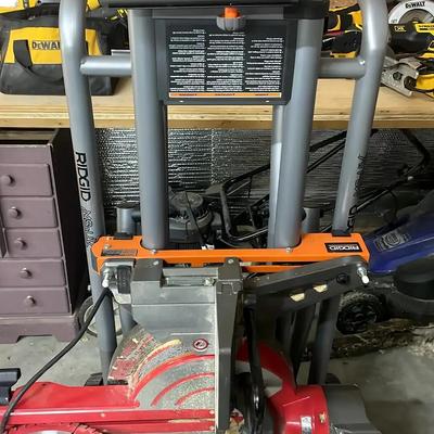 Bauer 12” Dual-Bevel Sliding Compound Miter Saw with Ridgid Portable Stand