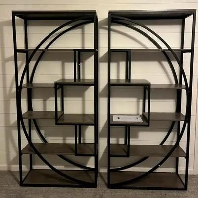 Pair of Modern Industrial Bookshelves