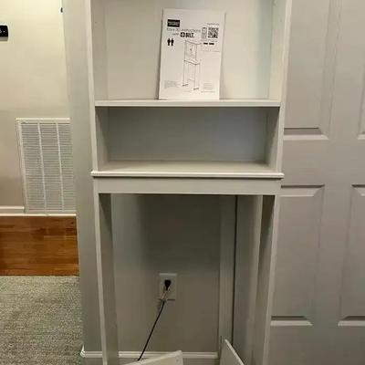 Over-The-Toilet White Storage Cabinet with Shelves