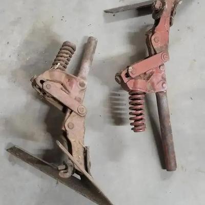Vintage Spring-Loaded Cultivator Shanks – Farm Implement Attachments