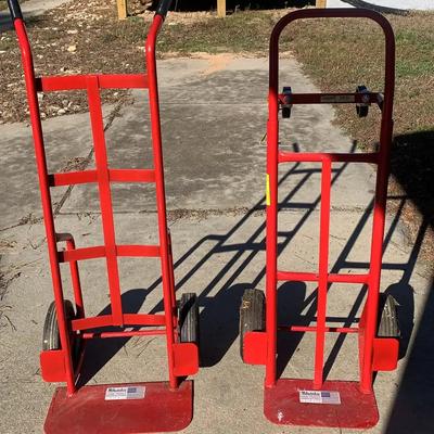 Milwaukee Convertible Hand Truck and Standard Red Hand Truck