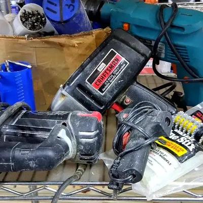 Craftsman Power Drill, Matrix Hammer Drill & Rotozip Spiral Saw with Accessories