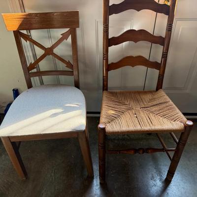 Two Vintage Wooden Chairs