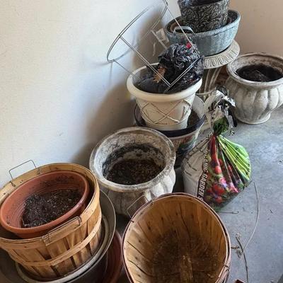 A Variety Of Outdoor Landscaping Pots