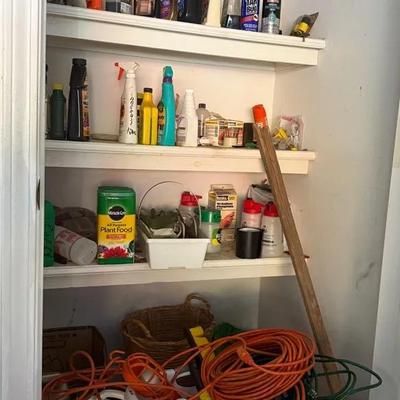 Mystery Lot Of Everything In The Closet: Cleaning Products, Yard Products, Extension Cords And More!