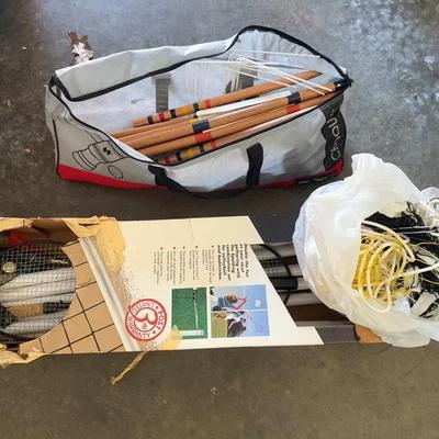Yard Games; Croquet And Badminton Set