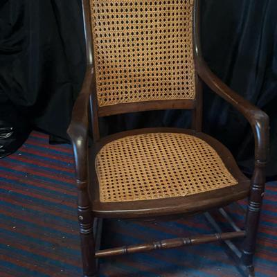 AZ938J Antique Cane Rocker 