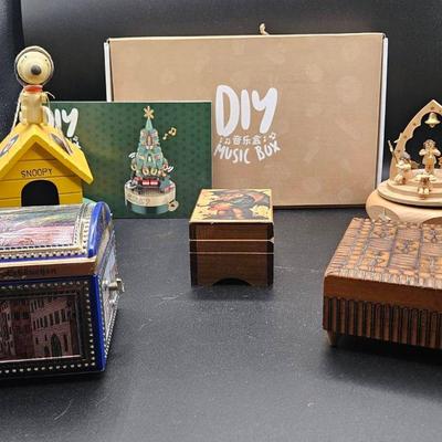 AZ991J 6 Wind Up Music Boxes Musical Variety