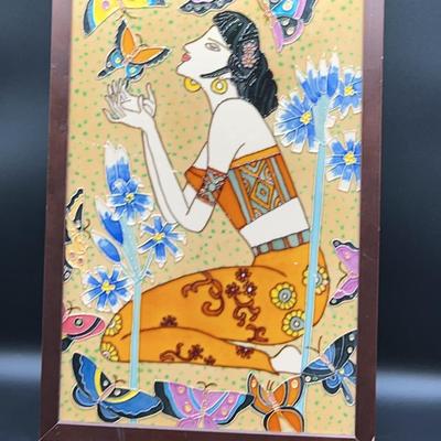 AZ921J Tile Art / Woman Kneeling