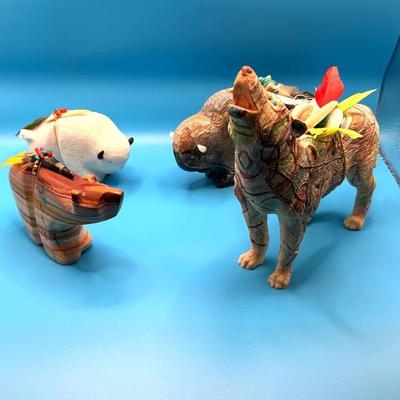 AZ860J Hand Carved Stone Native American Animal Figurines 