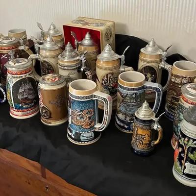 Anheuser Busch Budweiser & Miller Collectible Beer Steins 