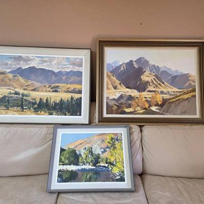 B. Halliday D. Badcock Landscape Oil Paintings 