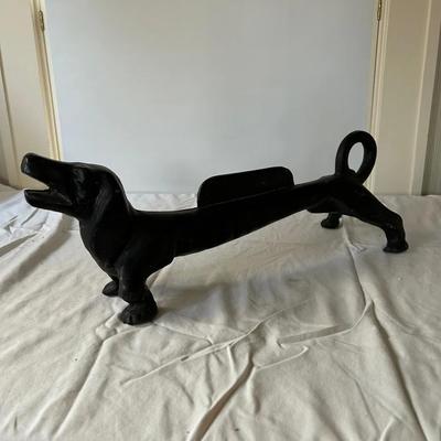 Vintage Cast Iron Dachshund Dog Boot Scraper Door Stop