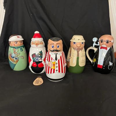 Schultz & Dooley Webco Utica Club Beer Steins - Including Santa!