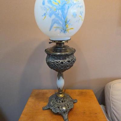 Tall Brass Parlor Lamp