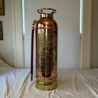 Antique Universal Globe Brass & Copper Fire Extinguisher