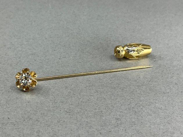 14K Diamond Stick Pin