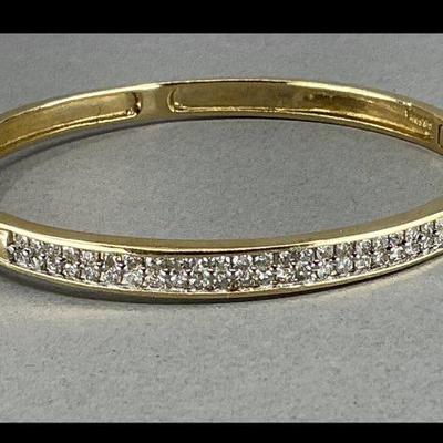 14K and Diamond Hinged Bracelet