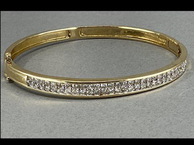 14K and Diamond Hinged Bracelet