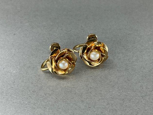 Cultured Pearl and 12K GF Earrings