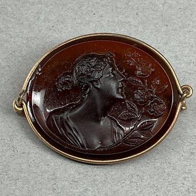 Carnelian Cameo Brooch