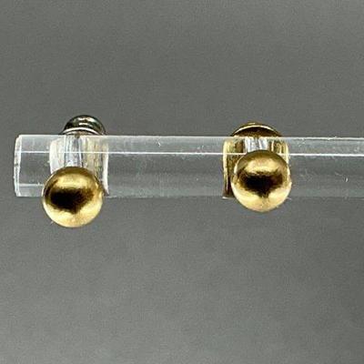 14K Gold Ball Stud Earrings
