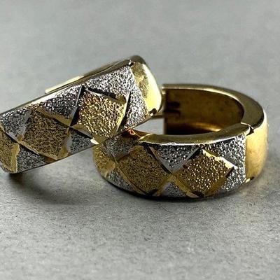 RC 14K Two Tone Hoops