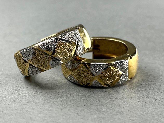 RC 14K Two Tone Hoops