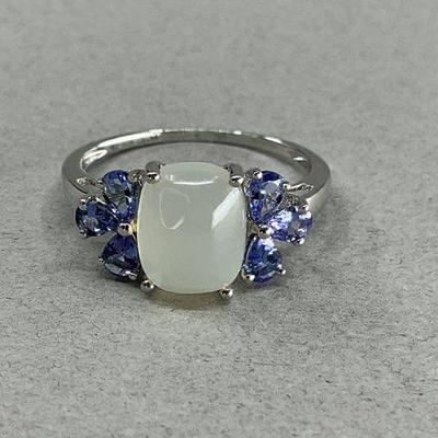 Sterling Moonstone, Tanzanite Ring