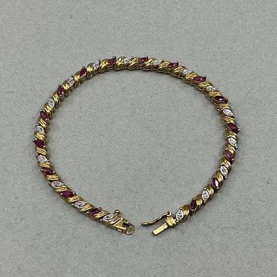 Sterling, Ruby Bracelet