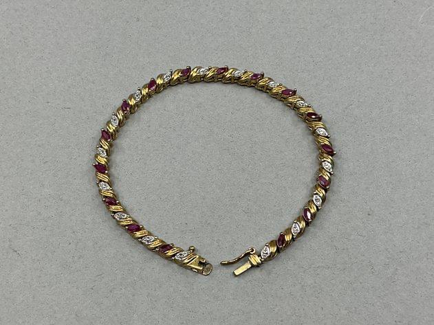 Sterling, Ruby Bracelet