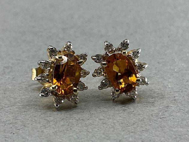 14K Citrine Stud Earrings