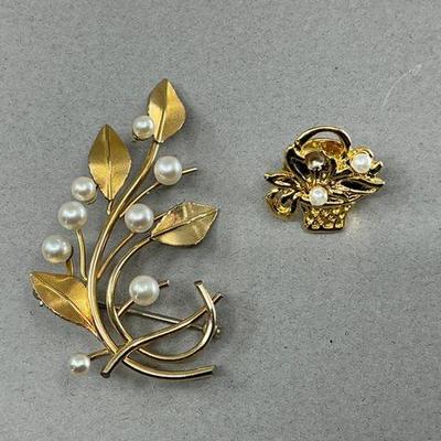 Krementz GF Pearl Brooch