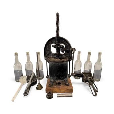 FK601 - Antique Wine Press with Accessories 