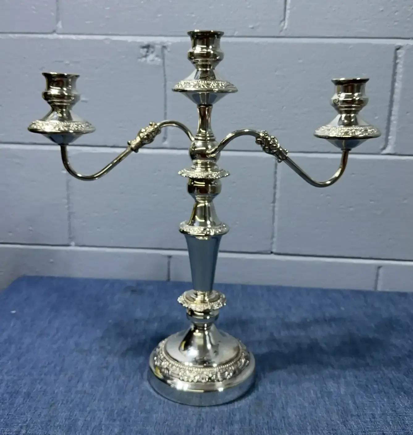 Antique Silver Plated Candelabra 