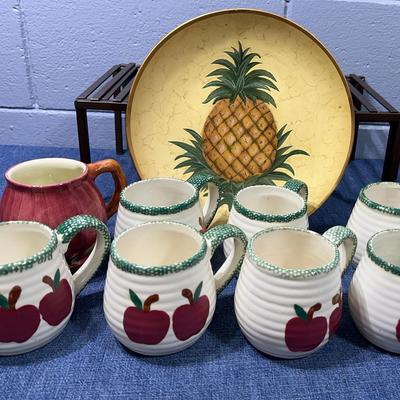 Vintage Alco Industries Stoneware Red Apple Pottery