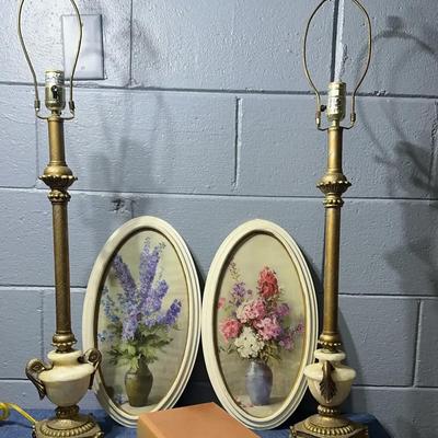 Brass And Marble Table Lamps