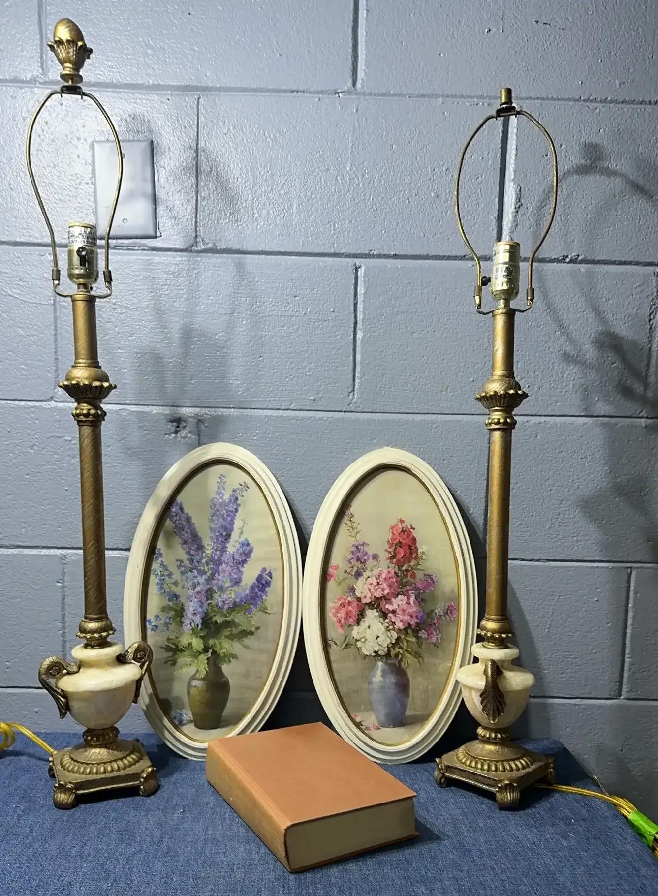 Brass And Marble Table Lamps