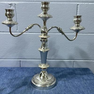 Antique Silver Plated Convertable Candelabra 
