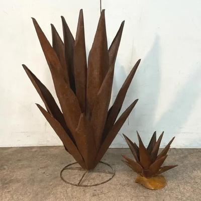 Rustic Metal Large Agave Cactus Garden Decor 