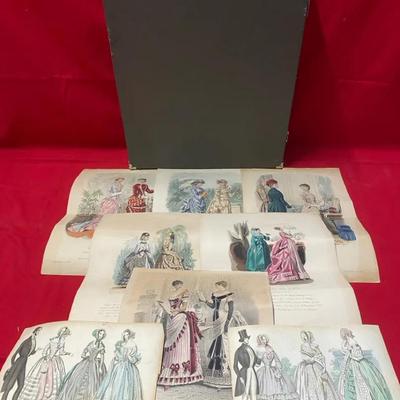 Victorian Era French Publication Hand Painted Lithographs