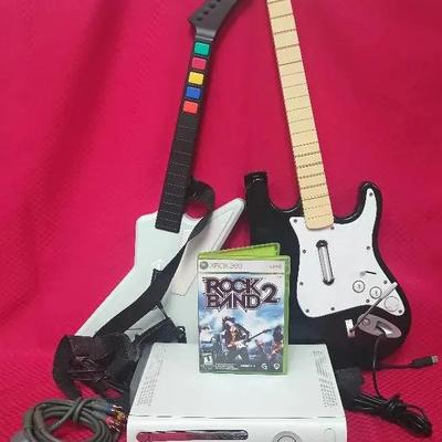Xbox 360 Console Bundle with Rock Band 2 & Guitar Controllers