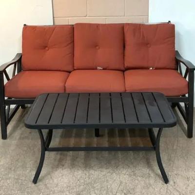 Haywood Aluminum Patio Sofa W/ Coffee Table 