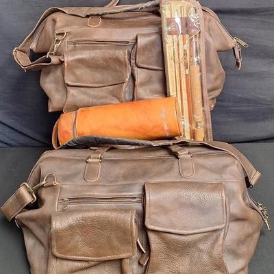 Two Vintage L.L. Bean Leather Messenger Bags, Vintage Fishing Rod, And More