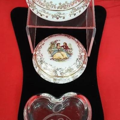 Two Vintage Limoges Trinket Boxes From France