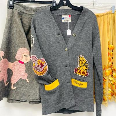Vintage Poodle Skirt & Cardigan 
