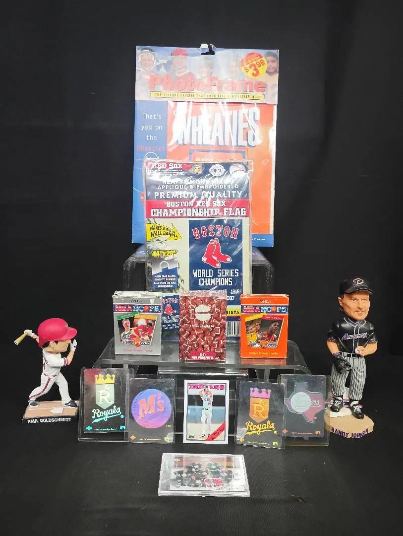 Collector’s Memorabilia Lot – Randy Johnson & Paul Goldschmidt Bobbleheads, Vintage Cards & More