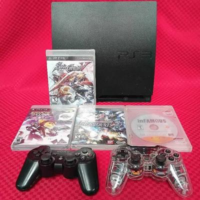 Sony PlayStation 3 Slim Console Bundle with Games & Dual Controllers