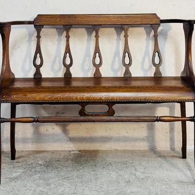 Antique Oak Hall Bench or Settle